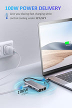 UtechSmart USB C Hub, USB C Ethernet Multiport Adapter, 6 In 1 USB C to HDMI - Image 6