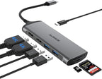 USB C Docking Station Dual Monitor, 7-in-1 Laptop Dock by Auimce