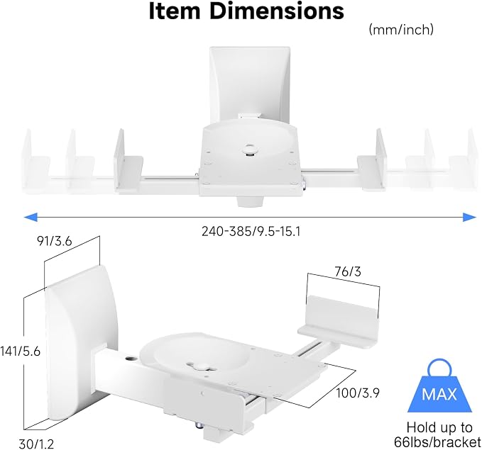 suptek Large Dual Side Clamping Bookshelf Speaker Wall Mounting Bracket - Image 3
