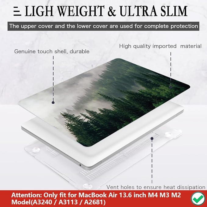 CISSOOK Compatible with MacBook Air 13.6 inch Case A3240 A3113 A2681 2025 2024 - Image 4