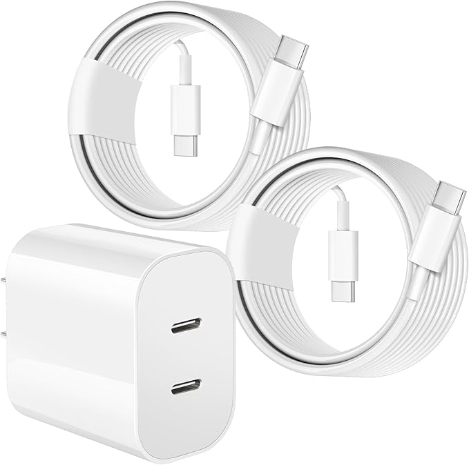 Dual Port USB C Charger for iPhone 16 15, Quick Double USBC Charger Fast by SpeedScope