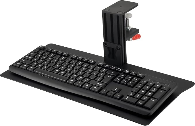 Quick Release Keyboard Desk Mount, Clamp-on Adjustable Tray, 18.5x8.7 Inch by VTUIFBT