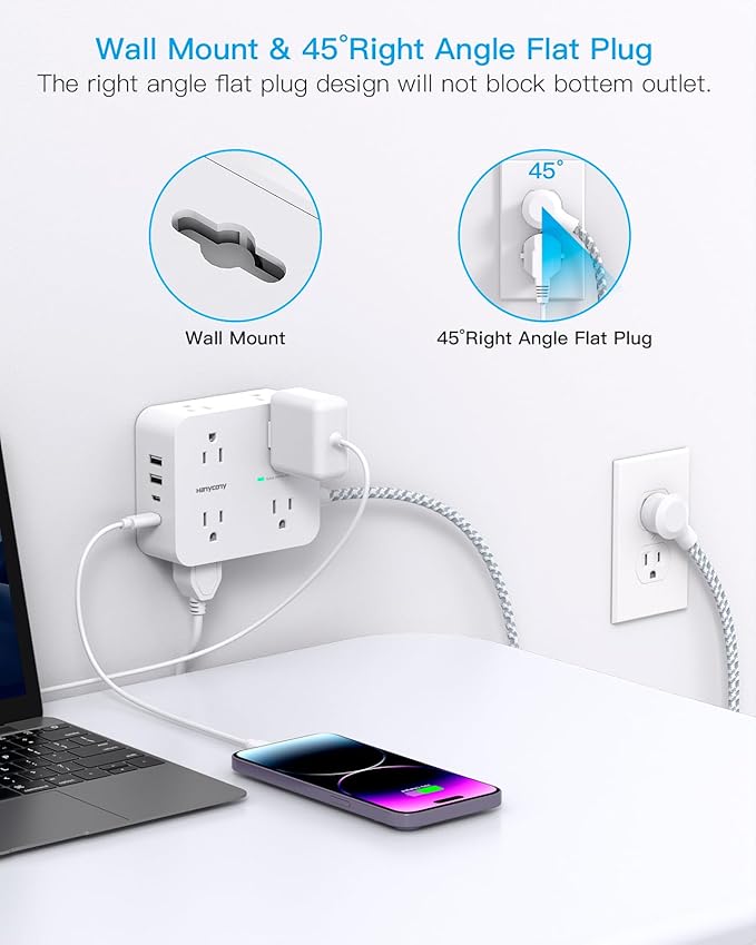 HANYCONY Extension Cord 25 Ft, Surge Protector Power Strip - Image 7