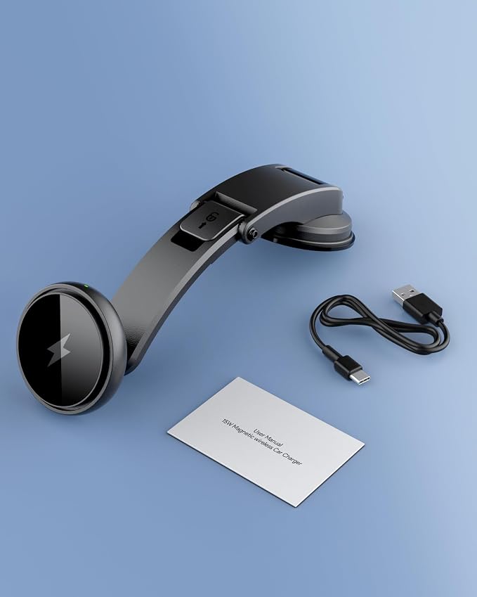 Magnetic Wireless Car Charger Mount 15W Compatible - Image 8