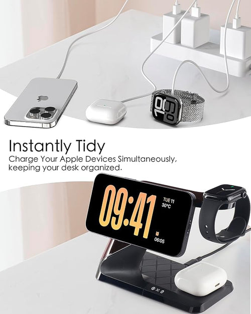 3 in 1 Charging Station for Apple Devices, Mag-Safe Charger Stand, Wireless - Image 2