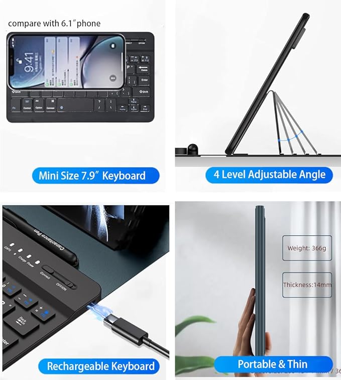 for Samsung Galaxy Z Fold 7 6 5 Keyboard and Mouse, Portable Mini 7.9 inch - Image 3