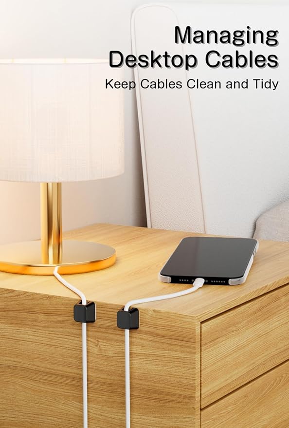 Viaky 8 Pack Magnetic Cable Clips, Large Size Under Desk Cable Management - Image 6