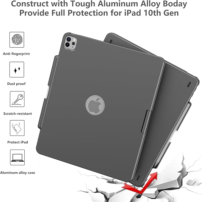 GGH Touch for iPad Keyboard Case Air 13 &12.9 iPad Pro, 360° Rotatable - Image 5