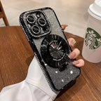 Magnetic Kickstand Case for IPhone 15 14 13 12 Pro Max Sparkling Diamond Cover by OUROL