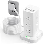 Surge Protector Power Strip, 6FT Flat Plug Extension Cord by Thoolor