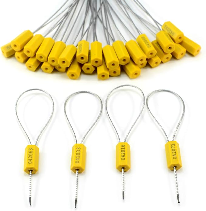 1000PCS Yellow Steel Cable Seal Metal Security Shipping Seal Numbered Truck - Image 5