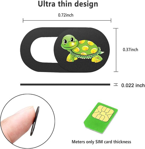 3 Pack Laptop Web Camera Cover Ultra Thin Webcam Cover Slide Turtle Printed - Image 2