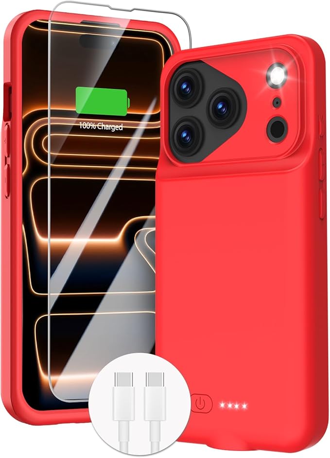 GIN FOXI Battery Case for iPhone 17 Pro, Charging Case Charger 8500mAh by GINFOXI