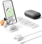 Qi2 Certified 3 in 1 Travel Charger MagSafe Compatible, Upgraded Foldable by LULULOOK