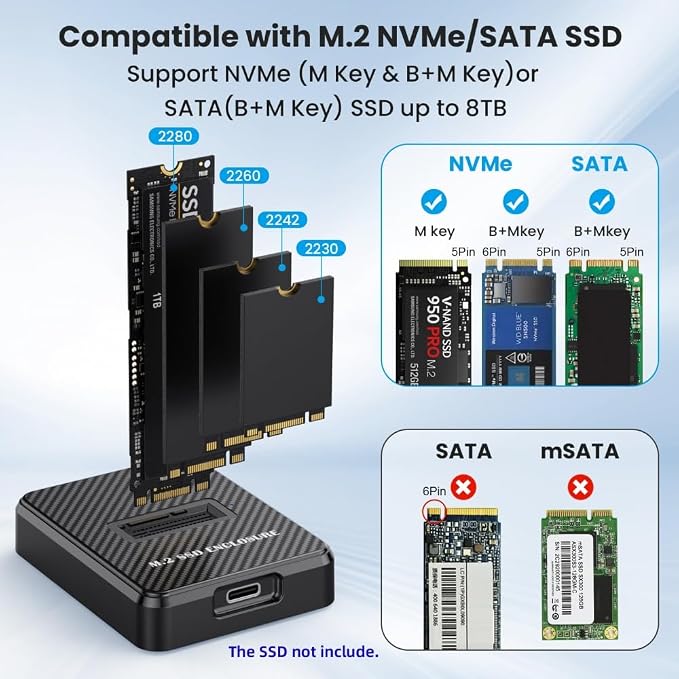 CY USB 3.0 USB-C Type-C to NVME M-Key M.2 NGFF SATA SSD Docking Vertical - Image 8