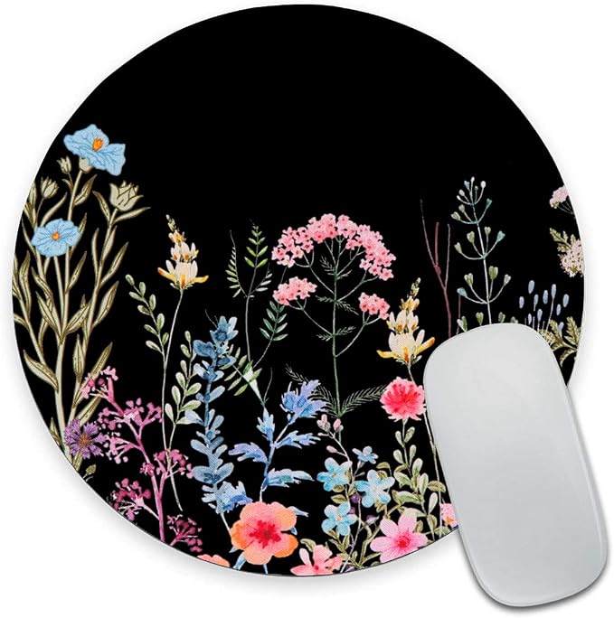 Floral Mouse Pad: Non-Slip Rubber Base & Comfortable Lycra Cloth by Armanza