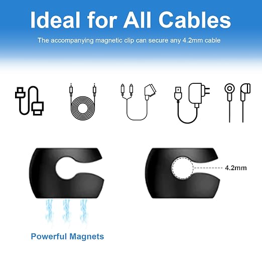 Wanheart Magnetic Cord Holders, Magnetic Cable Organizer - Image 2