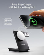 Intoval 3-in-1 Magnetic Charging Station, Travel Foldable Charging Dock - Image 2