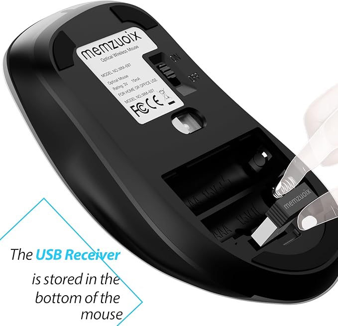 memzuoix 2.4G Wireless Mouse, 1400 DPI Mobile Optical Cordless Mouse - Image 4