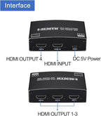 HDMI Splitter 1 in 4 Out, 1x4 HDMI Splitter Audio Video Distributor Box Support - Image 5