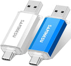 64GB 3.0 USB C Flash Drive, USB-A & Type-C OTG Thumb Stick, Dual Memory Sticks by SANKESU
