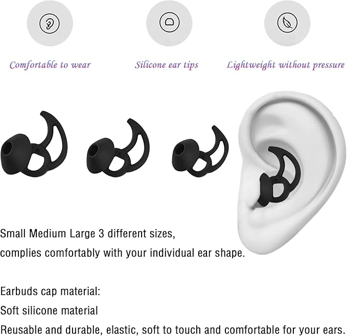 Earbud Replacement Tips Silicone Earbud Tips Ear Bud Covers Compatible - Image 5
