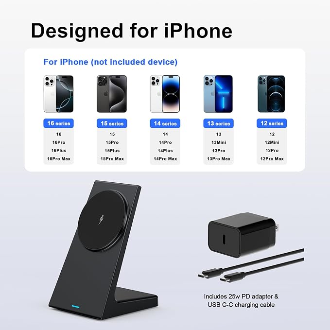 PUY for MagSafe Charger Stand, 20W Fast Magnetic Wireless Charging Station - Image 7