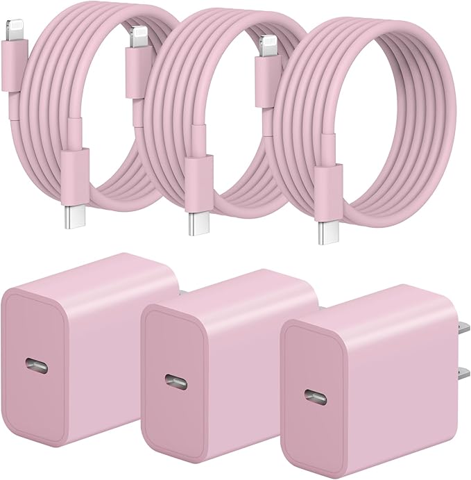 iPhone Fast Charger 3+3Pack 20W USB C Wall Charger by STAMISH