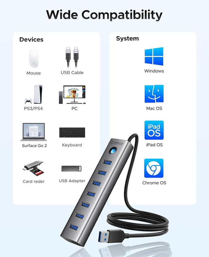 ORICO Aluminum 7-Port USB Hub - Image 8