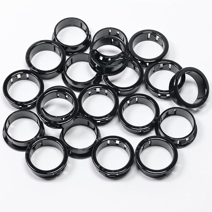 1-1/8" Black Snap-in Knockout Insulating Bushing Grommets, Plastic Cable Hole by EASYEAH