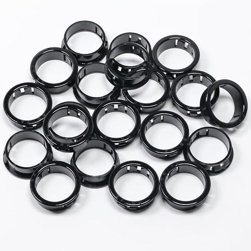 1-1/8" Black Snap-in Knockout Insulating Bushing Grommets, Plastic Cable Hole by EASYEAH