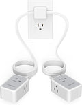 TESSAN Twin Extension Cord 12 FT, Double Ended Flat Plug Surge Protector Power by TESSAN