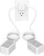 TESSAN Twin Extension Cord 12 FT, Double Ended Flat Plug Surge Protector Power by TESSAN