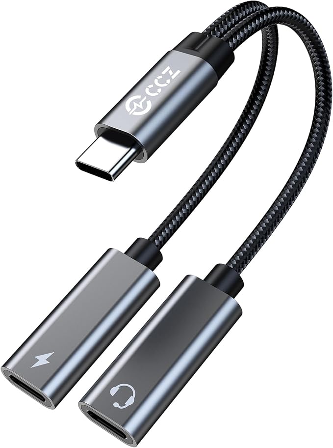 USB C Headphone Splitter, CCZ CA01 USB C to Type C Headphone Jack and Charger by Yinyoo
