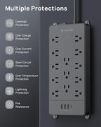 TROND Surge Protector Power Strip 15 ft Cord - Image 7