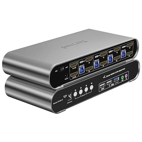 4 Computers 2 Monitors USB 3.0 HDMI KVM Switch 4K@60Hz by Terived