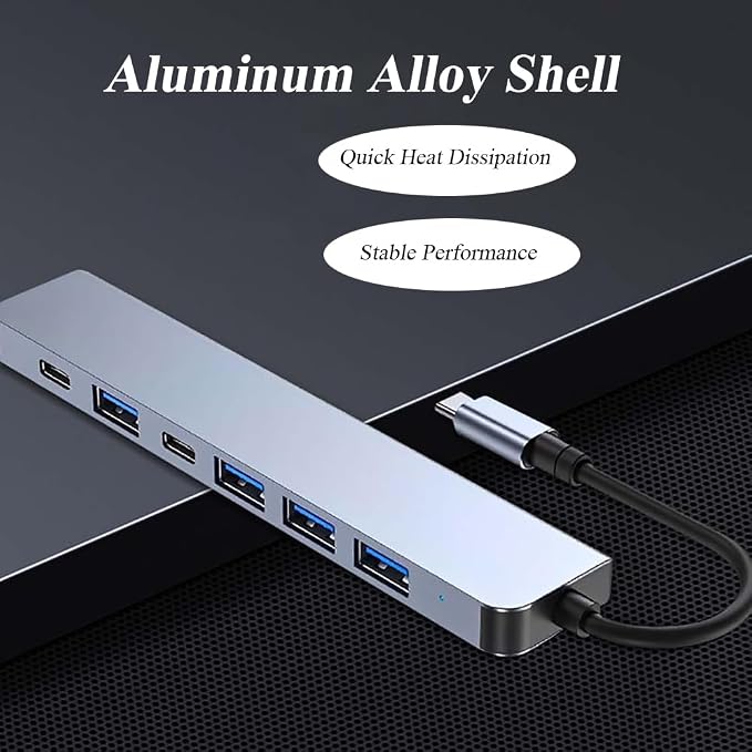 Multiport USB C Adapter, 7 in 1 USB C Docking Station - Image 6