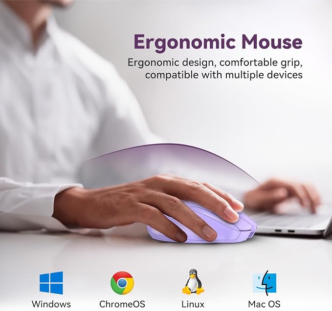 Bluetooth Mouse Rechargeable Wireless Mouse, 4800 DPI Optical Tracking - Image 5