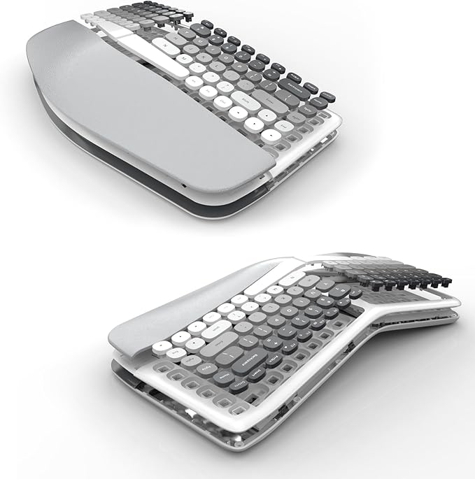 Ergonomic Wireless Keyboard and Mouse Set Creamy Wireless Keyboard Silent Mice - Image 5