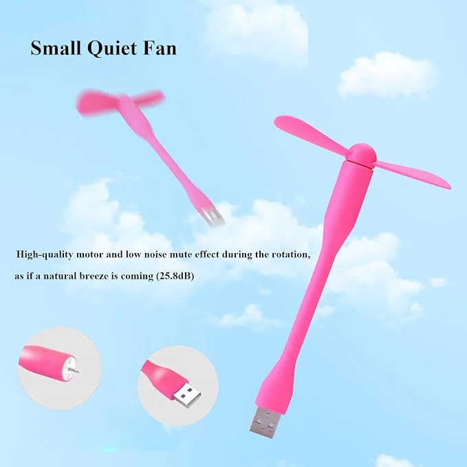 Mini USB Fan, Portable Pocket Fan USB-A Powered Little Cooler, Quiet Operation - Image 3