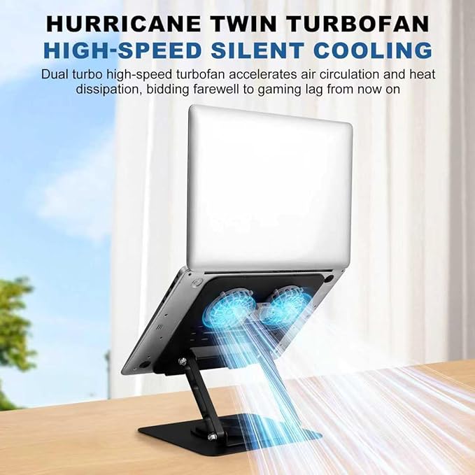 Laptop Cooling Pad with 2 Detachable Fans, Adjustable Height & Angle Stand - Image 3