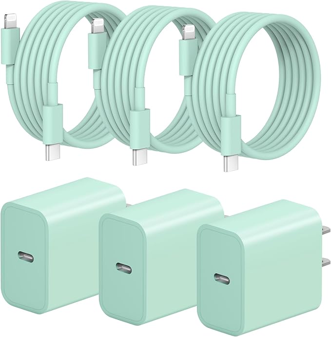iPhone Fast Charger 3+3Pack 20W USB C Wall Charger by STAMISH