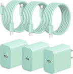 iPhone Fast Charger 3+3Pack 20W USB C Wall Charger by STAMISH