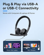 EMEET HS50 Wired Headset with Mic, On-Ear Computer Headphones with Noise - Image 7
