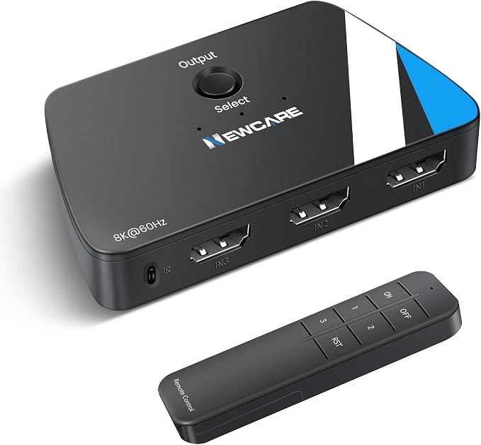 NEWCARE 8K HDMI Switch 3 in 1 Out, HDMI 2.1 Switch by NEWCARE