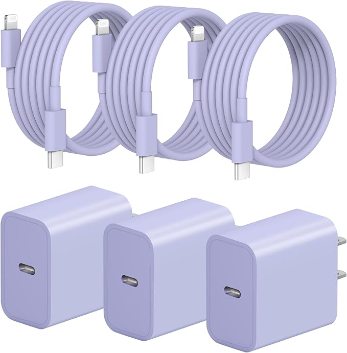 iPhone Fast Charger 3+3Pack 20W USB C Wall Charger by STAMISH