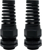 LeMotech 2Pcs NPT 3/4" IP68 Waterproof Cable Gland Flex Spiral Strain Relief by LeMotech