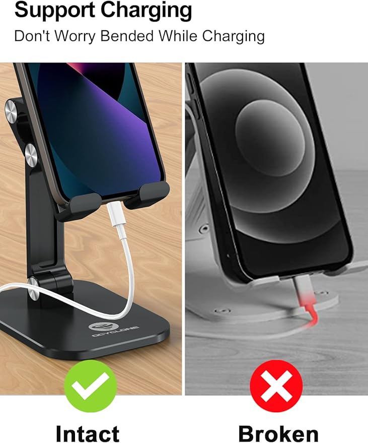 OCYCLONE Phone Stand, Adjustable Height and Angle Foldable Cell Phone Stand - Image 8