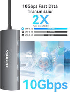 USB C Hub with Dual 4K@60Hz Displayports, 2 USB-A & 2 USBC 3.2 10Gbps Ports - Image 3
