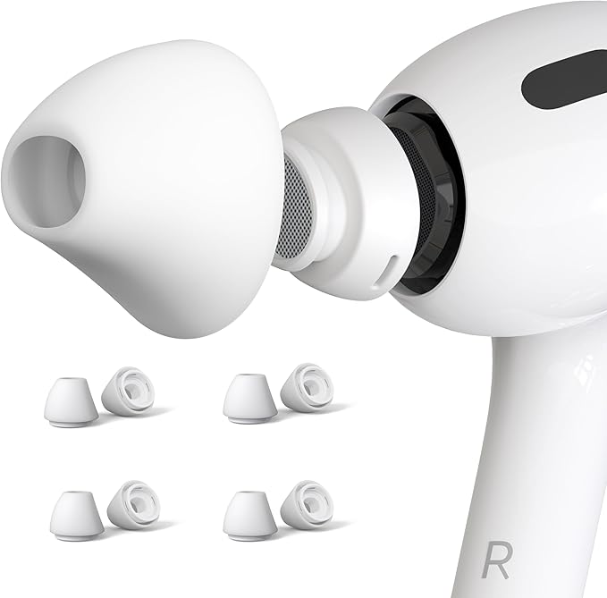 4 Pairs Ear Tips for AirPods Pro 1 & 2 Noise Cancellation Add Grip Sport Earbuds by DamonLight
